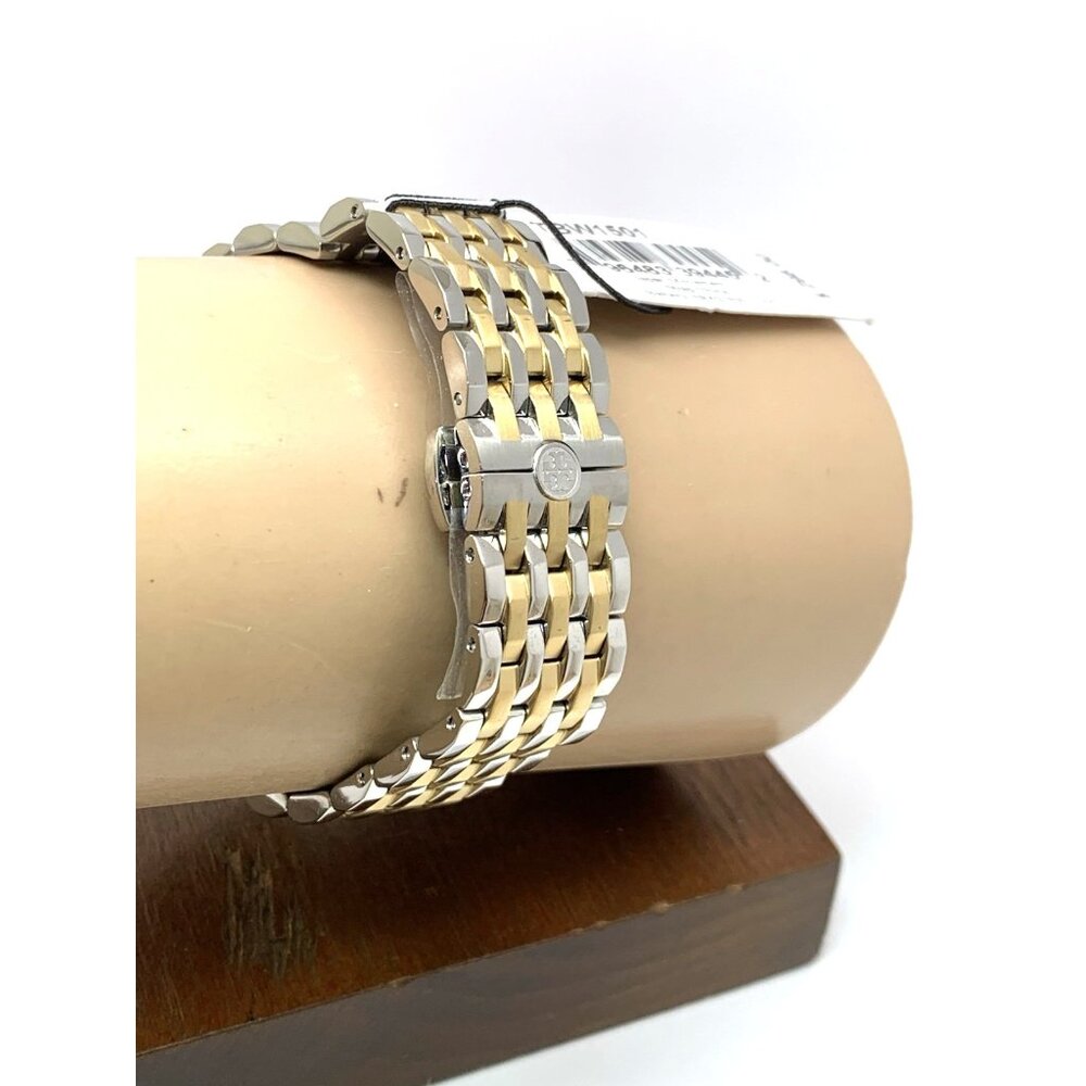 Tory Burch Women's Watch TBW1501 Cream Dial Gold Quartz Tank Two Tone Steel - Picture 10 of 14